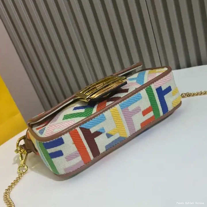 Cheap Beige In Mini Baguette Motif Fendi Canvas Multi Bag FF 0525